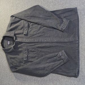 Patagonia Long-Sleeved Fjord Flannel Shirt Men's Size XL in Forge Gray
